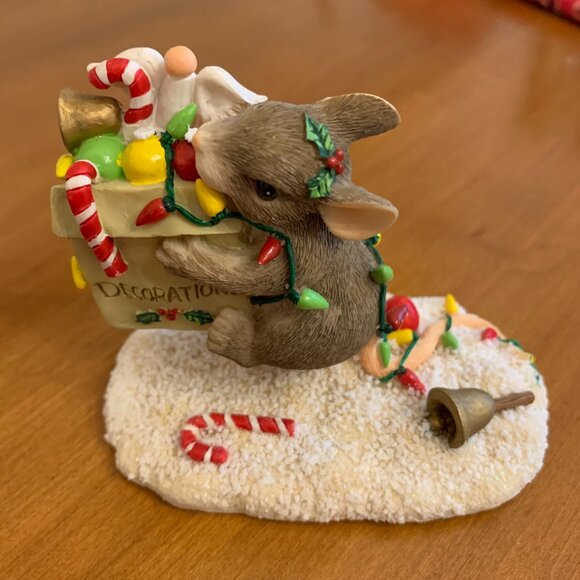 Vintage Fitz and Floyd Charming Tails Christmas Mouse "All the Trimmings" - Picture 5 of 6